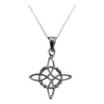 Dije Nudo De Bruja Pavonado Grande Plata 925 + Cadena S925