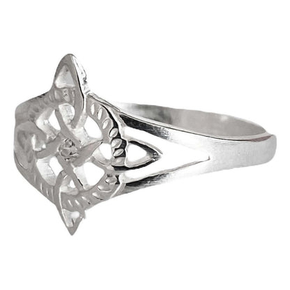 Anillo Nudo De Bruja Con Zirconia De Color Plata Solida 925