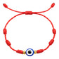 Pulsera Ajustable Hilo Rojo Con Seis Nudos Ojo Turco Amuleto Rojo