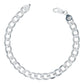 Esclava Pulsera Hombre Cubana Diamantada Plata Italy 925 7mm Plateado 6 Cm 22 Cm