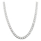 Cadena Cubana Barbada Plata S925 Hombre Mujer 55 Cm X 3 Mm