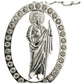 Llavero San Judas Tadeo Con Piedras Metal Recuerdo Plata