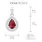 Dije Gota Zirconias Amor Mujer Regalo Joyería Moda Plata 925