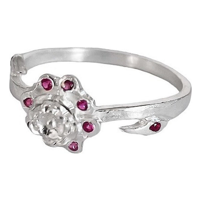 Anillo Flor Primavera Verano Regalo Promesa Solida 925