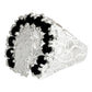 Anillo Santa Muerte Herradura Zirconias Plata Ley 925