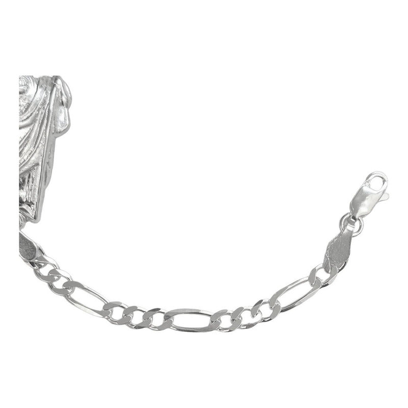 Pulsera San Judas Tadeo Liso Esclava Plata Solida Ley 925