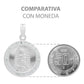 Dije Medalla Virgencita Guadalupe Zirconias Plata 925 1.8 Cm Blanco