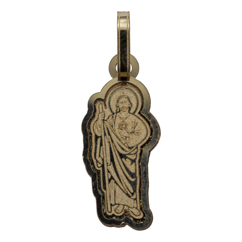 Dije Chico San Judas Laser Liso Mujer Regalo +cadena Oro10k