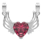 Dije Corazón Alas Zirconias Amor Mujer Mamá Regalo Plata 925