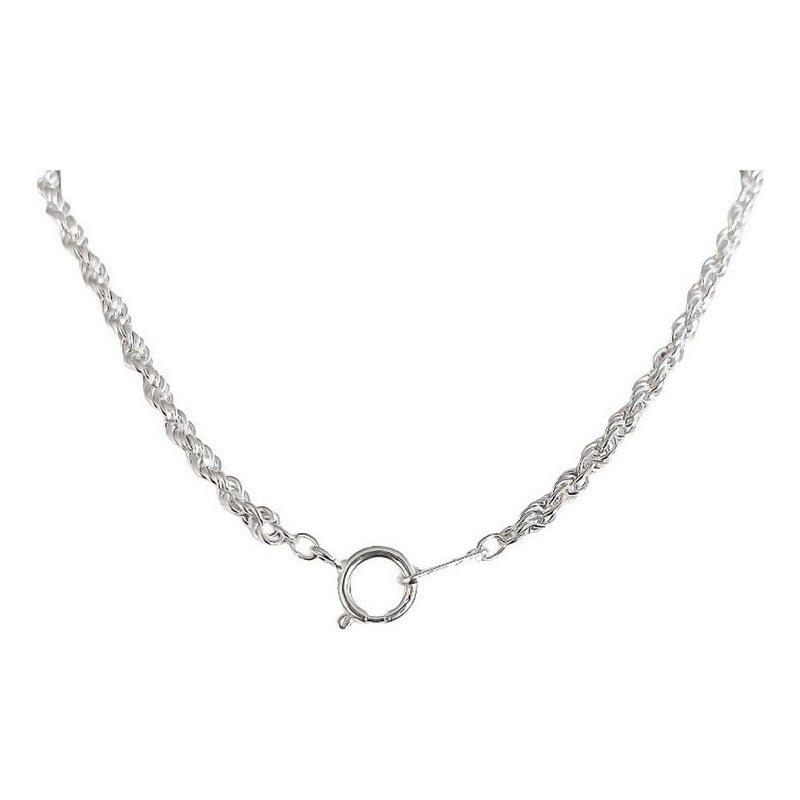 Collar Cadena Tejido Torzal Plata Fina Ley 925 55 Cm X 2 Mm