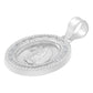 Dije Medalla Oval Virgen Guadalupe Zirconias Plata 925 1.6cm Blanco