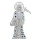 Dije Santa Muerte Guadaña Asa Lisa Zirconia Plata 925 5.8 Cm