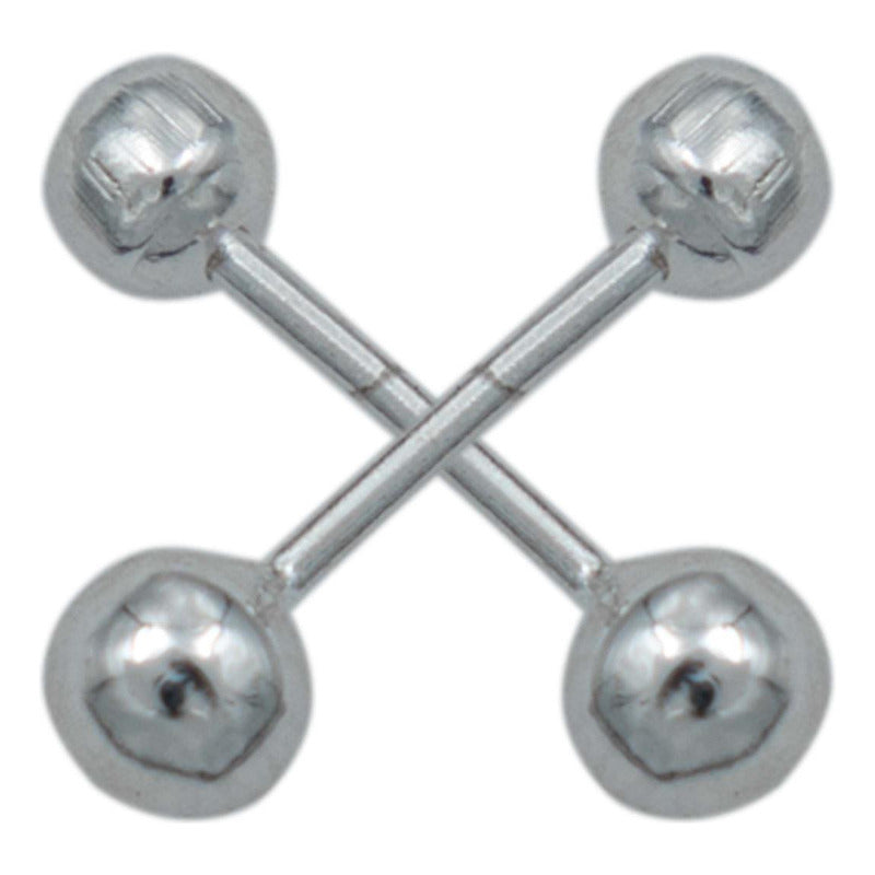 Arete Broquel Dormilona Bola Bebe Agujerar 3 Mm Plata 925