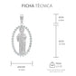 Dije San Judas Liso Borde Zirconias Hombre Plata 925 3.7 Cm