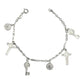 Pulsera Ajustable San Benito Pequeña Medallas Plata Ley 925