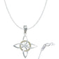 Collar Nudo De Bruja Celta Plano Zirconias Plata Ley S925