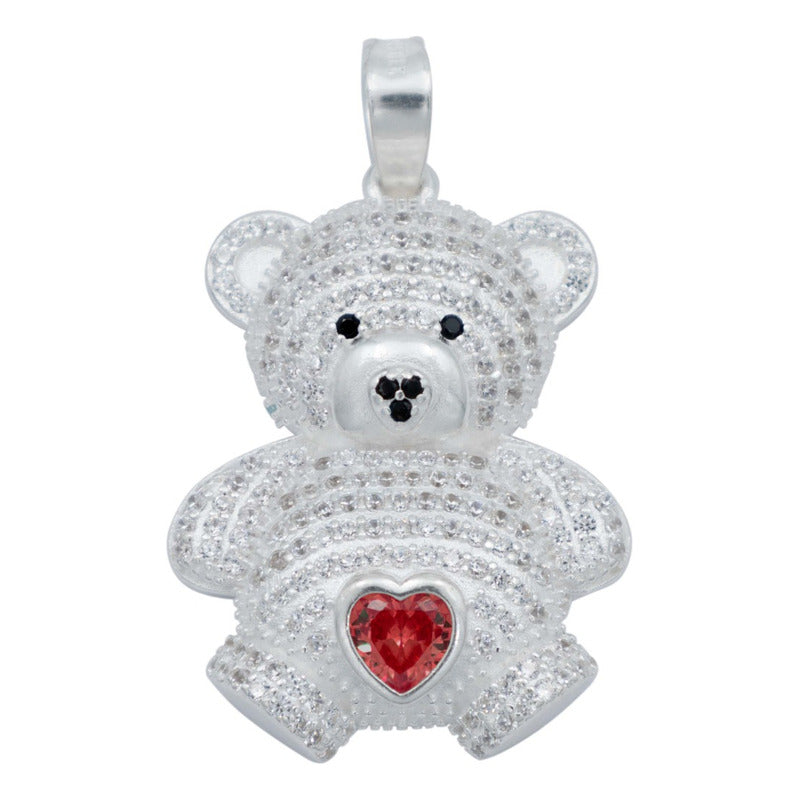 Dije Osito Corazón Zirconias Amor Regalo Plata 925