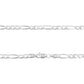 Cadena Figaro 3x1 Diamantada Hombre Plata 925 70 Cm X 5 Mm Plateado