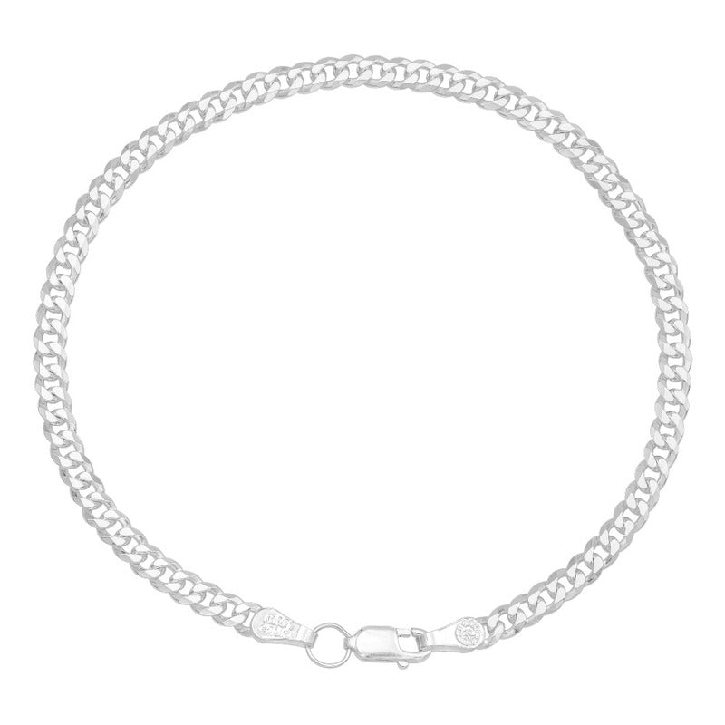 Pulsera Cubana Cerrada Hombre Mujer Regalo Plata 925 4 Mm Plateado 6 Cm 20 Cm