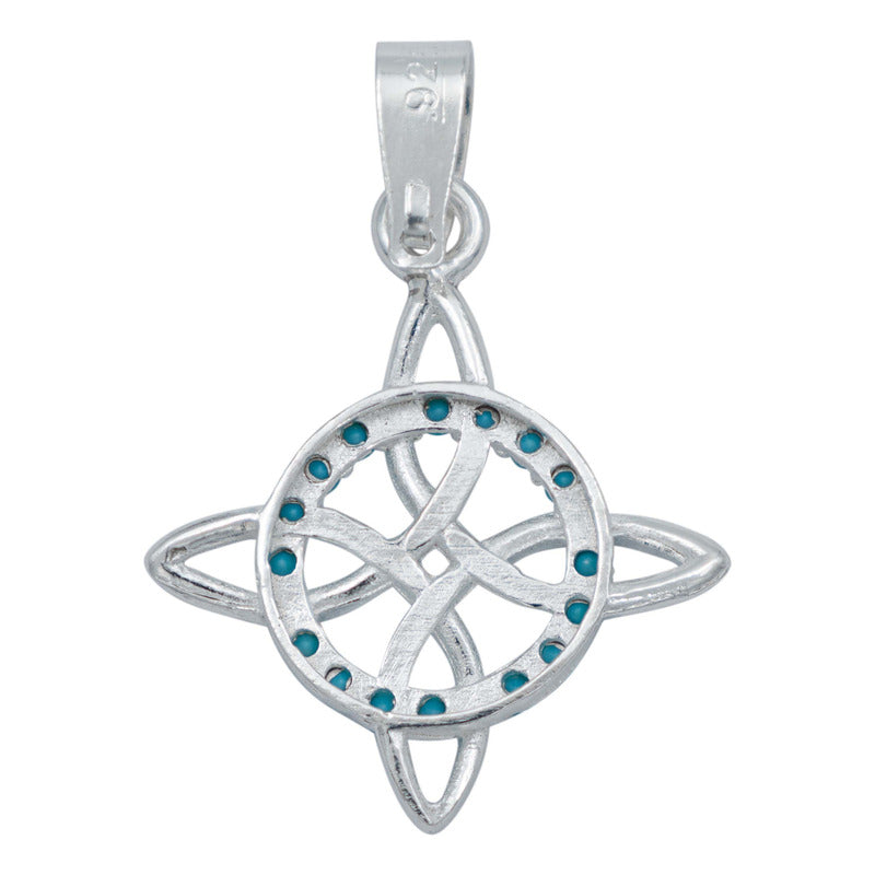 Dije Nudo Bruja Plata Solida 925 + Cadena 55 Cm Plata S925