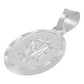 Dije Mate Doble Vista Diamantada Virgen Milagrosa Plata 925