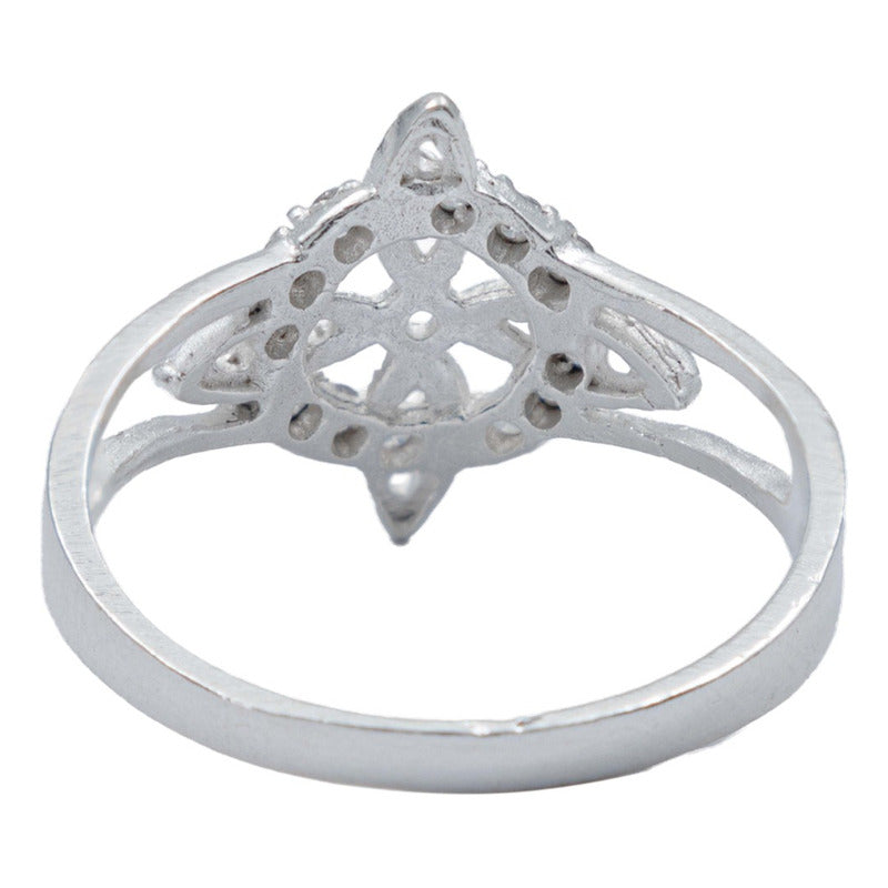 Anillo Nudo De Bruja Celta Zirconias Mujer Regalo Plata S925