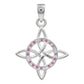 Dije Nudo De Bruja Celta Con Zirconias En Plata Solida 925 Rosa Alto/ancho 3.3 Cm X 2.3 Cm