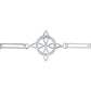 Pulsera Nudo Bruja Zirconias Eslabón Grande Plata Italy 925