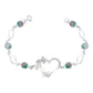 Pulsera Corazón Mariposas Piedra Natural Cuarzo Plata 925