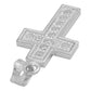 Dije Cruz Borde Diamantada Zirconia Unisex Plata S925 2.6 Cm Blanco