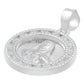 Dije Medalla Sagrado Corazón Zirconias Plata 925 1.6 Cm Blanco