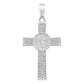 Dije Cruz De San Benito Doble Vista Con Zirconias En Plata 925 | Medalla Religiosa Detallada Y Pulida | 3.9 Cm | Ideal Para Uso Diario, Ceremonias Y Regalos