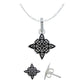 Juego Nudo De Bruja Laser Dije Aretes Cadena Plata 925