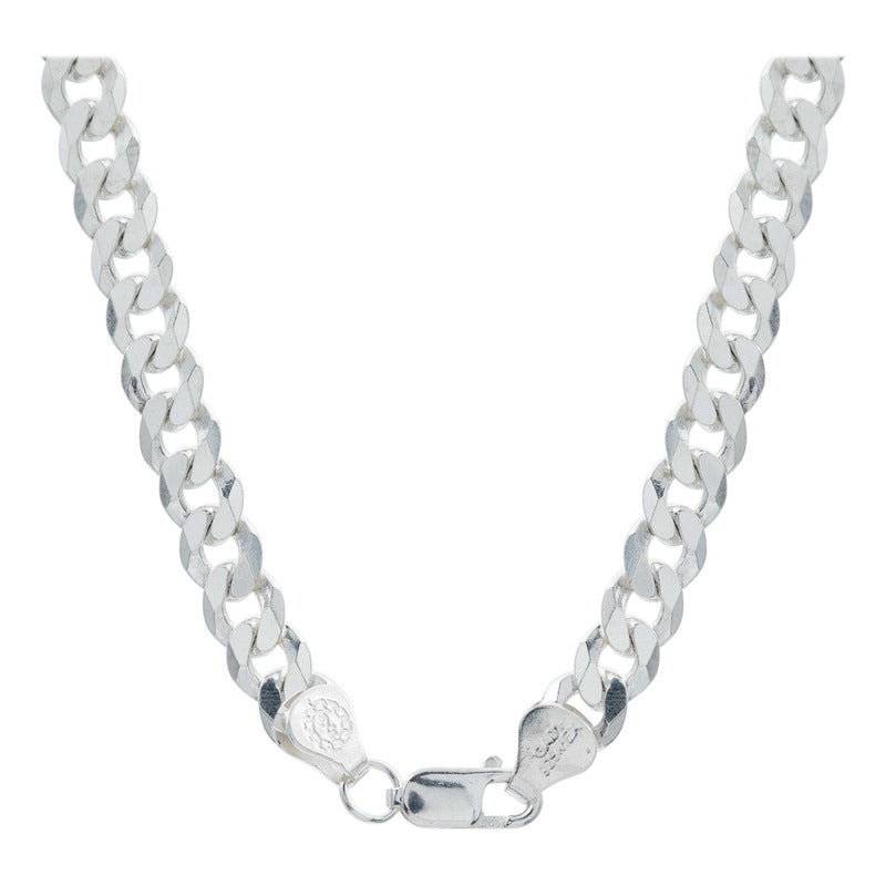 Cadena Cubana Gruesa Cerrada Hombre Plata 925 70 Cm X 7 Mm