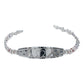 Pulsera Ajustable Zirconias Placa Corazón Amor Plata 925
