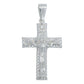 Dije Cruz Grande Cristo Relieve Zirconias Grande Plata 925