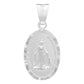 Dije Mate Doble Vista Diamantada Virgen Milagrosa Plata 925