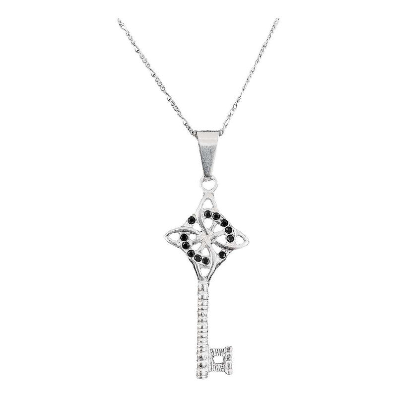 Dije Llave Nudo De Bruja Plata 925 + Cadena Plata Ley 925