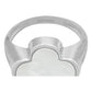 Anillo Grande Hombre Mujer Trebol Esmaltado Resina Plata 925 Blanco 7.5
