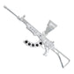 Dije Mediano Rifle Ak 47 Cuerno De Chivo Plata Solida S925