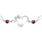 Pulsera Corazón Mariposas Piedra Natural Cuarzo Plata 925