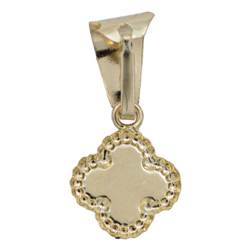 Collar Trebol Esmaltado Flor Corridos Tumbados Oro 10k 45 Cm