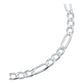 Esclava Pulsera Fígaro 3x1 Diamantada Unisex Plata S925 4 Mm