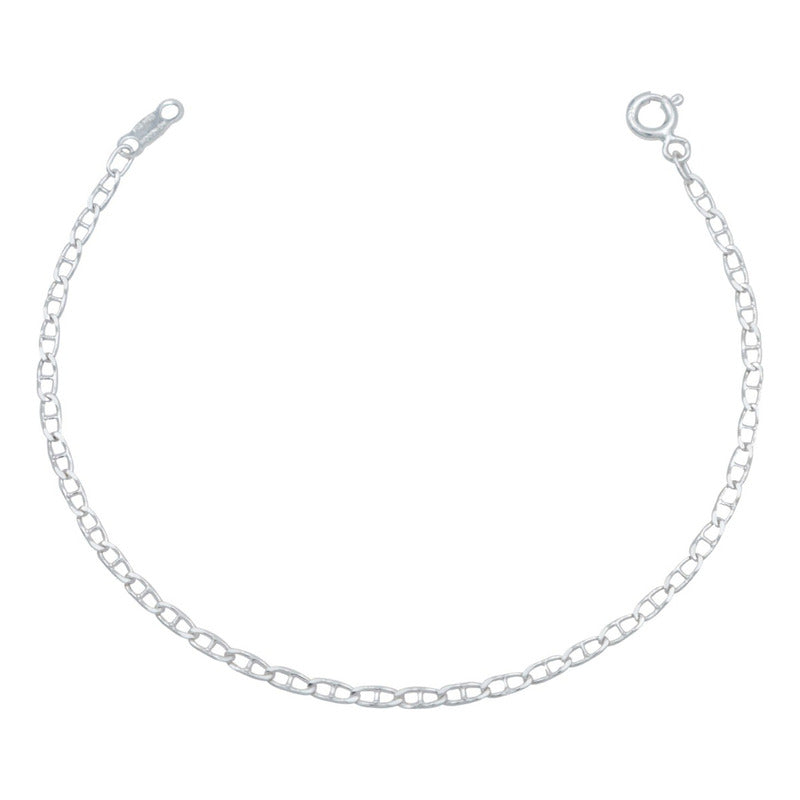 Pulsera Marinera Abierta Lisa Regalo Mujer Plata 925 2 Mm