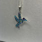 Dijes Colibrí Zirconias Plata Solida 925 + Cadena Plata 925