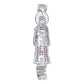 Pulsera Rolo Gruesa Santa Muerte Grande Zirconias Plata 925