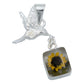 Collar Colibri Girasol Encapsulado Amor Regalo Plata 925