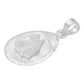 Dije Medalla Oval Diamanta Virgen Milagrosa Plata 925 1.4 Cm