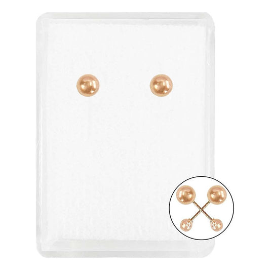 Arete Broquel Dormilona Bola Regalo #1 3.75mm Oro Rosa 10k