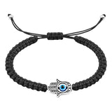 Pulsera Ajustable Hilo Rojo Mano De Fátima Ojo Turco Amuleto Negro